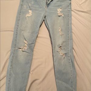 Forever 21 Light Blue Ripped Jeans Stretchy